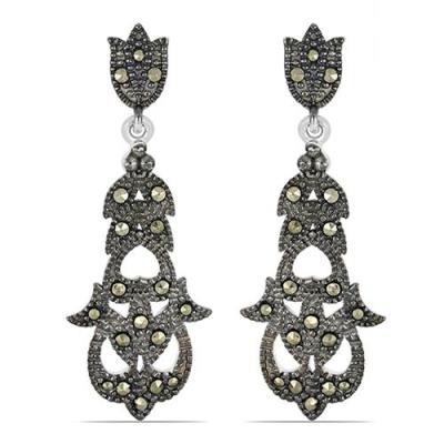 BUY REAL AUSTRIAN MARCASITE STYLISH EARRINGS IN STERLING SILVER